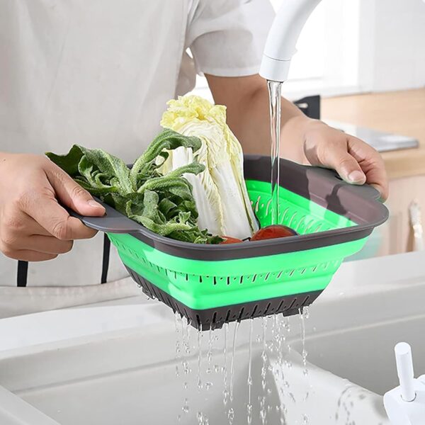 Silicone Colander Strainer Over The Sink Vegetables/Fruit - Image 3