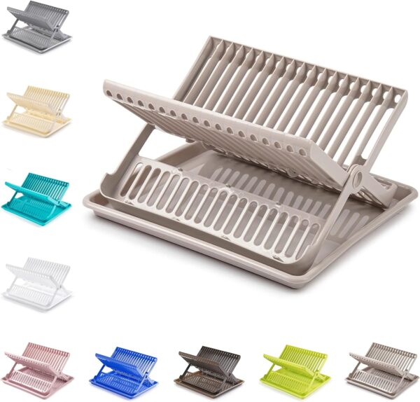 Folding Dish Drainer With Tray For Cutlery Holder - Image 3